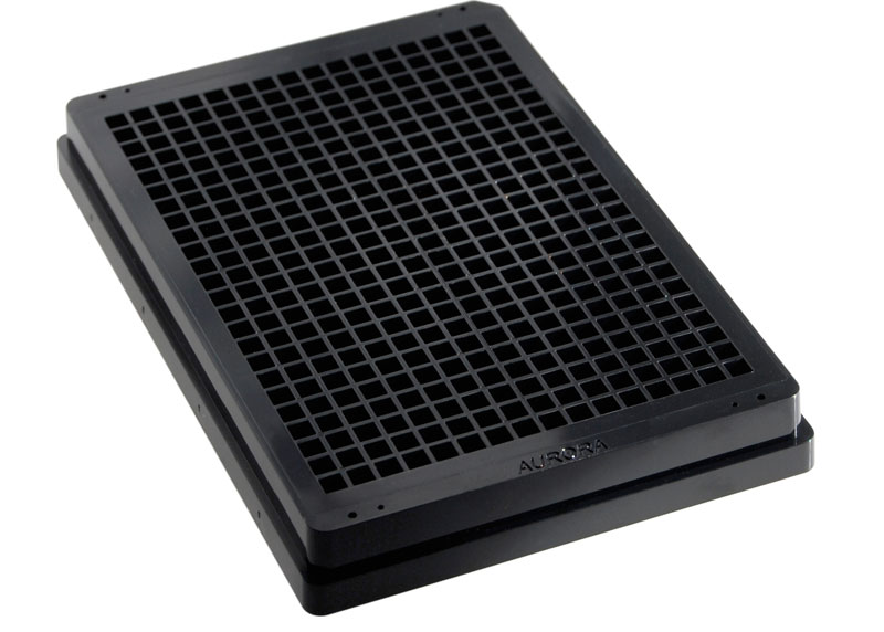 384 Square Well, Black, Ultra-Low Base, Evap Barrier, 188µM, Aurora